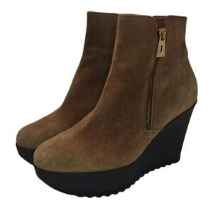 Vintage Y2K brown Platform wedge booties sz 8.5